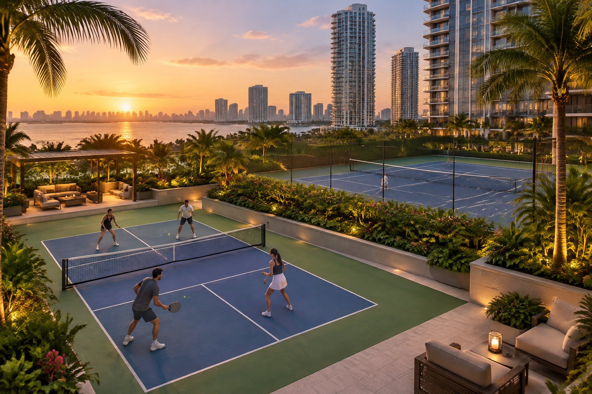 Pickleball, tennis, basketball and volleyball courts