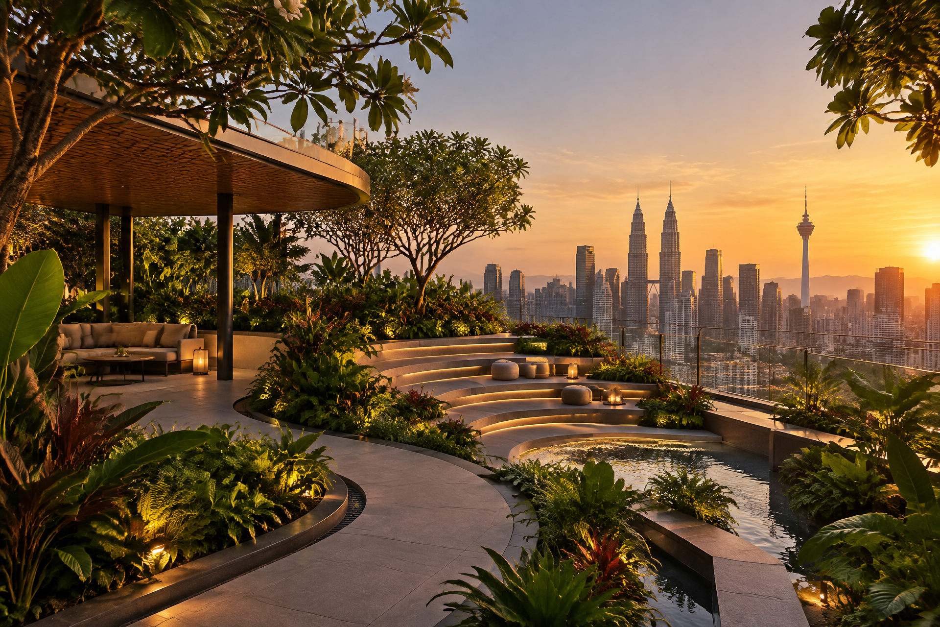 Rooftop Sky Garden with amphitheatre terrace